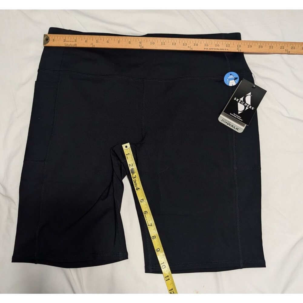 Skechers GoWalk Goflex 2XL Black High-Waisted Biker Shorts Women Activewear - Picture 9 of 16